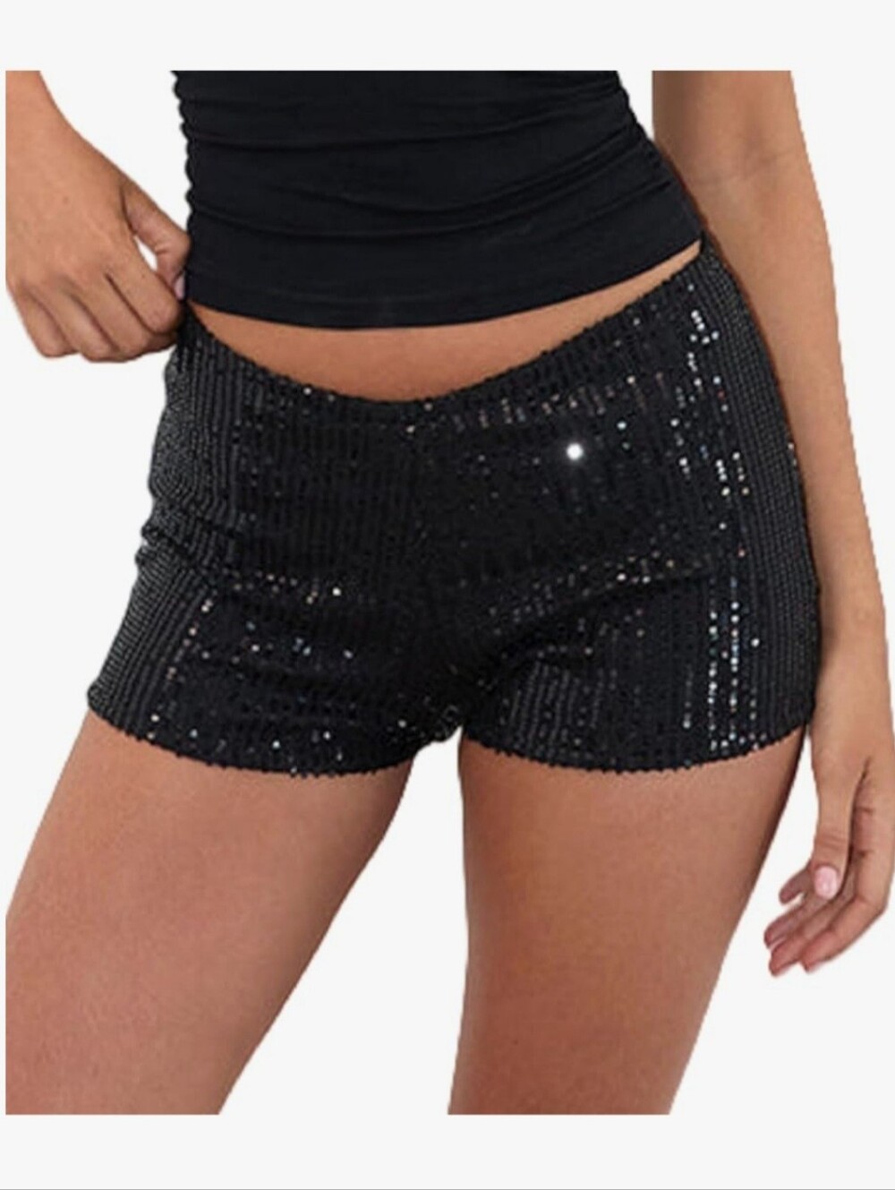 Black Sequin Shorts